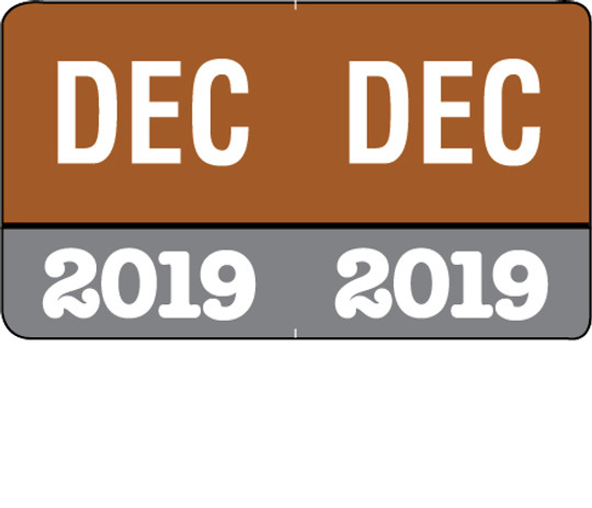 Month/Year Labels 2019 - December - 225 Labels Per Pack - 1-1/2" W x 1" H