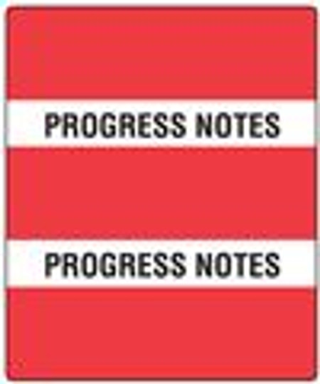 Patient Chart Index Tabs "Progress Notes" - Red - 1-1/2" H x 1-1/2" W - 102/Pack  - 52100 Series