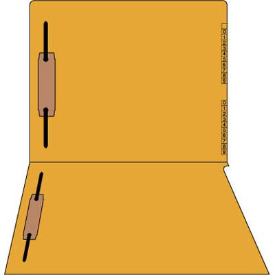 End/Top Tab Numeric Kardex Folders - Orange - Letter Size - 3/4" Expansion - With Fastener in Positions 1 & 3 - 50/Box