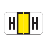 JETER Alphabetic Labels - 2500 Series (Sheets for Binder) Letter 'H'- Yellow - 240 Labels per bag