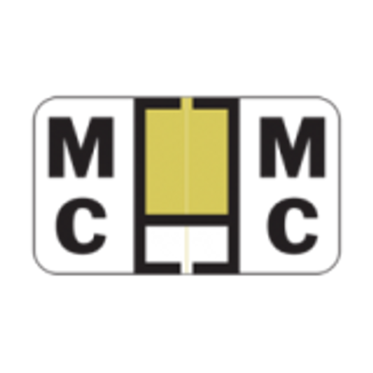JETER Alphabetic Labels - 2500 Series (Sheets for Binder) Letter 'Mc'- Gold/White - 240 Labels per bag
