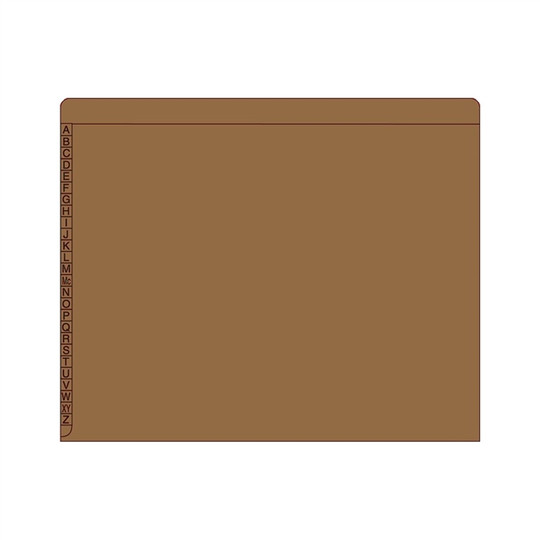 Kardex Sem-Scan Alpha Folders - Letter Size - 11 Pt. Colored Stock - 3/4" Expansion - Brown - 100/Box