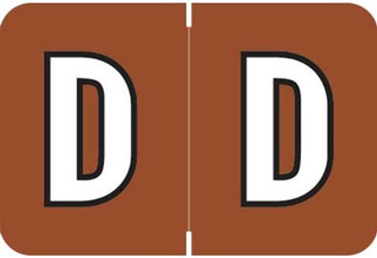 Colwell Jewel Alphabetic Labels - MCOK Series  D - Brown - Pack of 126