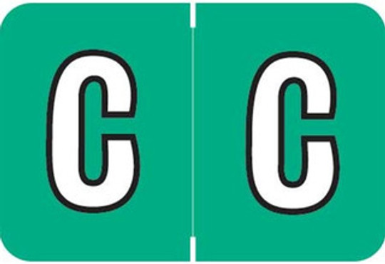 Colwell Jewel Alphabetic Labels - MCOK Series  C - Green - Pack of 126