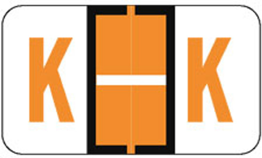 JETER Alphabetic Label - 5100 Series Pack/225 K - Lt. Orange