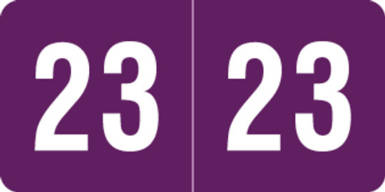 2023 Smead Yearband Label -  ETS Series - PURPLE  -  1/2" H x 1" W -   250 Labels per Pack