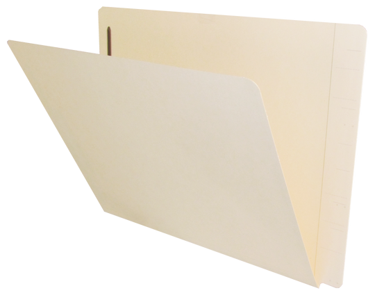 Jeter Compatible End Tab File Folder w/ Fasteners in Position 1 - 14 Pt. Manila - Letter Size - Reinforced Super End Tab - 50/Box