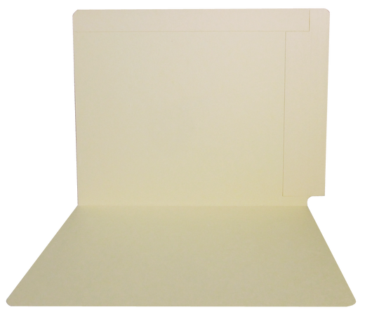 Ames Compatible End Tab Folders With Fasteners in Positions 1 & 3, 11 Point Manila, Letter Size with Reinforced Top and Side, Box of 50