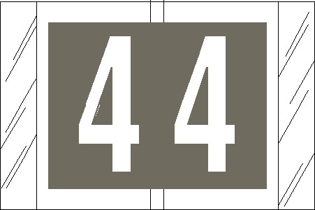 Tabbies 11004 - Original Col'R'Tab Numeric 11000 Series, 1" NUMERIC TAB '#4', GRAY, 1"H X 1-1/2"W, 500/Roll