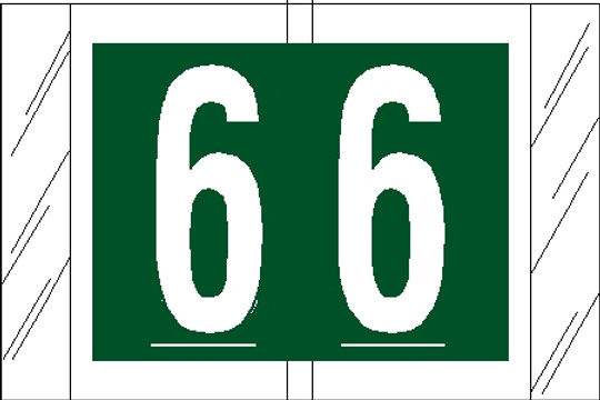 Tabbies 11006 - ORIGINAL Col'R'Tab NUMERIC 11000 SERIES, 1" NUMERIC TAB '#6', GREEN, 1"H x 1-1/2"W, 500/ROLL