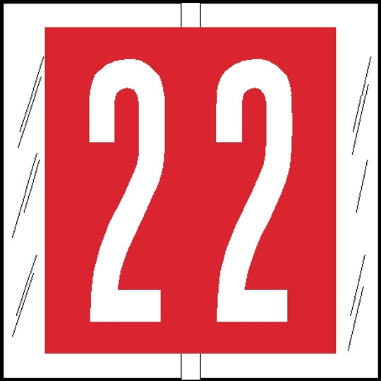 Tabbies 11502 - ORIGINAL Col'R'Tab NUMERIC 11500 LABEL SERIES, 1-1/2" NUMERIC TABS '#2', RED, 1-1/2"H x 1-1/2"W, 500/ROLL