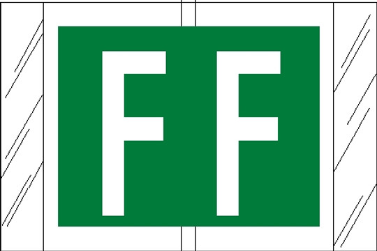 Tabbies 12006 - ORIGINAL Col'R'Tab ALPHA 12000 LABEL SERIES, 1" ALPHA TABS 'F', GREEN, 1"H x 1-1/2"W, 500/ROLL