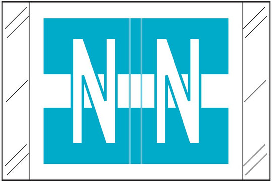 Tabbies 12030 - Original Col'R'Tab Alpha 12030 Label Series, 1" ALPHA TABS 'N', LIGHT BLUE, 1"H X 1-1/2"W, 500/Roll