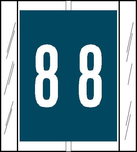 Tabbies 12508 - Acme Visible Compatible Numeric 12500 Label Series, 1-2/3" NUMERIC TABS '#8', BLUE, 1-2/3"H X 1-1/2"W, 500/Roll