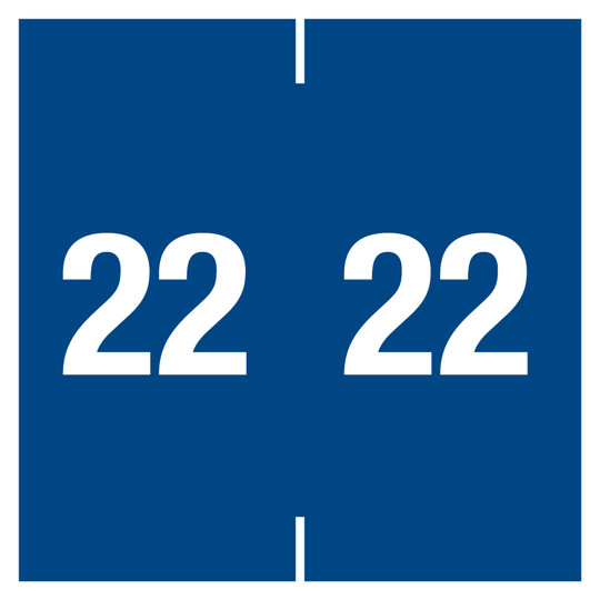 Tabbies 14922 - AMES COMPATIBLE YEARCODE 14900 LABEL SERIES, 1-7/8" YEARCODE LABELS '22', BLUE, 1-7/8"H x 1-7/8"W, 500/ROLL
