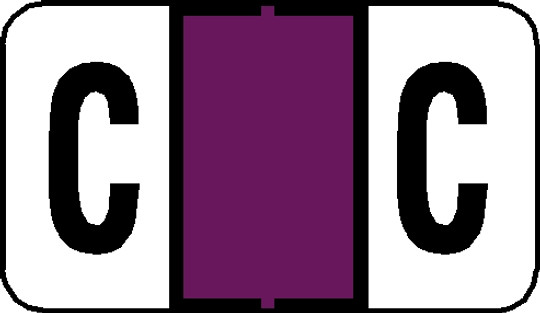 Tabbies 61523 - Jeter 5800, 7100, 7200 Compatible Alpha 61520 Label Series, 15/16" RINGBOOK Alpha Label 'C', PURPLE, 15/16"H X 1-5/8"W, 240/PACK