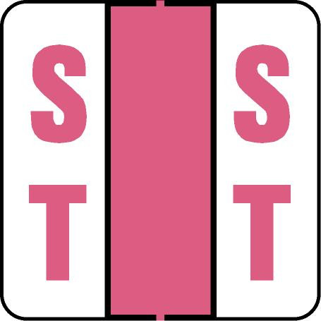 Tabbies 62239 - POS 3700 Compatible Ringbook Alpha 62230 Label Series, 1-1/2" RINGBOOK ALPHA 'ST', DARK PINK, 1-1/2"H X 1-1/2"W, 150/PACK