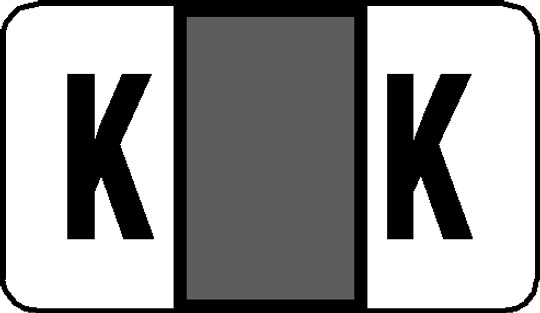 Tabbies 62251 - POS 2000 COMPATIBLE RINGBOOK ALPHA 62240 LABEL SERIES, 15/16" RINGBOOK ALPHA 'K', GRAY, 15/16"H x 1-5/8"W, 240/PACK