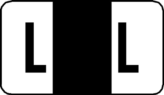 Tabbies 62252 - POS 2000 COMPATIBLE RINGBOOK ALPHA 62240 LABEL SERIES, 15/16" RINGBOOK ALPHA 'L', BLACK, 15/16"H x 1-5/8"W, 240/PACK