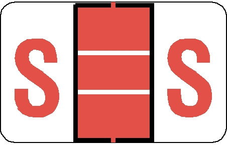 Tabbies 71139 - Tab Products & Jeter 5100 Compatible Alpha Label Series, 1" Alpha Label 'S', PINK, 15/16"H X 1-1/2"W, 252/PACK