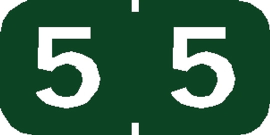 Tabbies 71205 - Tab Products Compatible Numeric 71200 Label Series, 1/2" NUMERIC LABEL '#5', DARK GREEN, 1/2"H X 1"W, 500/Roll