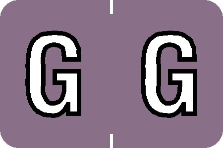 Tabbies 71627 - Barkley ABKM Compatible Alpha 71620 Label Series, 1" ALPH LABEL 'G', LILAC, 1"H X 1-1/2"W, 252/PACK