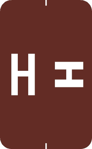 Tabbies 71828 - Smead Acc & Accs Compatible Alpha 71820 Label Series, 1-5/8" Alpha Labels 'H', DARK BROWN, 1-5/8"H X 1"W, 108/PACK