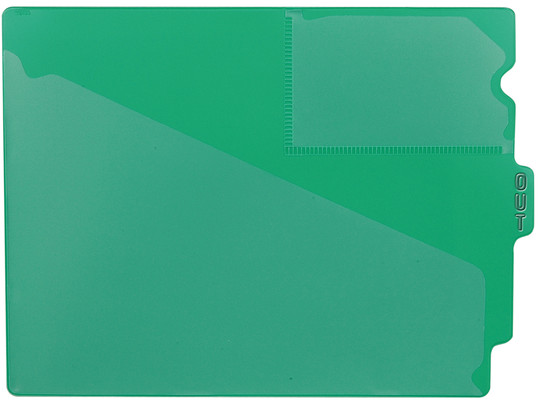 Tabbies 74502 - Green Center Tab Vinyl Outguide, Letter - Overall: 9-1/2"H x 12-7/8"W, Body Size: 9-1/2"H x 12-3/8"W, Green, 10/pack