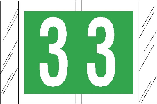Tabbies 81003 - Original Col'R'Tab Numeric 81000 Label Series, 1" NUMERIC TAB '#3', LIGHT GREEN, 1"H X 1-1/2"W, 100/PACK
