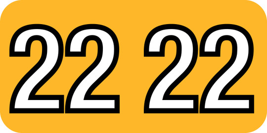 Tabbies 90622 - BARKLEY COMPATIBLE YEARCODE 90600 LABEL SERIES, 3/4" YEARCODE LABEL '22', YELLOW, 3/4"H x 1-1/2"W, 500/ROLL