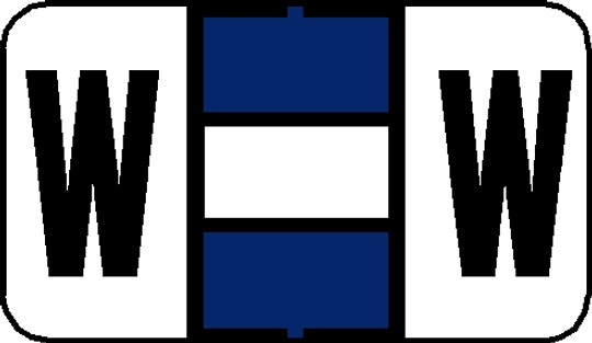 Tabbies 91543 - JETER COMPATIBLE ALPHA 91520 LABEL SERIES, 1" ALPHA LABEL 'W', DARK BLUE, 15/16"H x 1-5/8"W, 500/ROLL