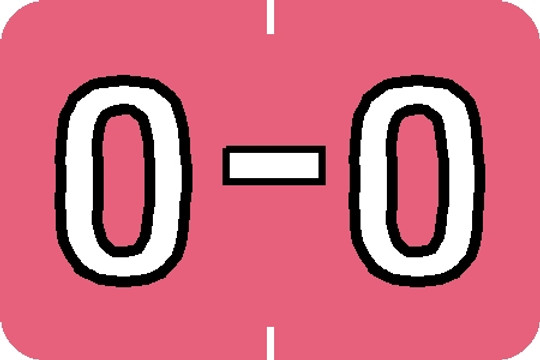 Tabbies 91635 - BARKLEY ABKM COMPATIBLE ALPHA 91620 LABEL SERIES, 1" ALPH LABEL 'O', PINK, 1"H x 1-1/2"W, 500/ROLL