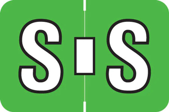 PMA Alpha Labels 3900 Series - Letter S - 1" H x 1-1/2" W - Sheets for File Box - 225 Labels per Pack - 25 Sheets per pack