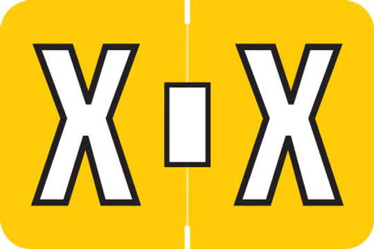 PMA Alpha Labels 3900 Series - Letter X - 1" H x 1-1/2"W - Sheets For File Box - 225 Labels Per Pack - 25 Sheets Per Pack