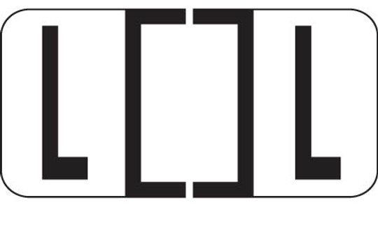 Reynolds and Reynolds Alphabetic Labels - L - White - 500/Roll- 3/4"H X 1-1/2"W"