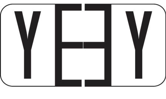 Reynolds and Reynolds Alphabetic Labels - Y - White - 500/Roll- 3/4"H X 1-1/2"W"