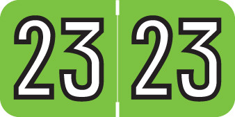 AMERIFILE 2023 LT GREEN Year Label 3/4"H X 1-1/2"W END TAB 500/ROLL