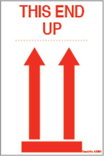 Tabbies 43583 - THIS END UP - RED/WHITE - 2" X 3" - 500/ROLL