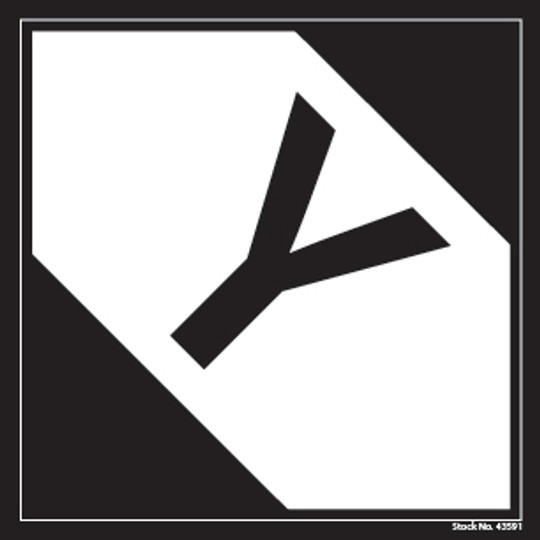 Tabbies 43591 - REGULATED LABEL (AIR ONLY) - BLACK/WHITE - 4-1/4" X 4-1/4" - 500/ROLL