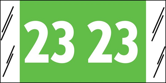 Tabbies 51723 - ORIGINAL COL'R'TAB® YEARCODE 51700 LABEL SERIES, 3/4" YEARCODE LABEL '2023', LIGHT GREEN, 3/4"H x 1-1/2"W, 500/ROLL