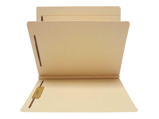 14 Pt. Manila Classification Folders with 1 Divider,  4 Fasteners, Full cut Top Tab, Letter Size - 25/Box