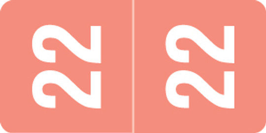 Smead Yearband Label for Top Tab Applications - 2022 - Pink - 1" H x 1/2" W - 500/Roll