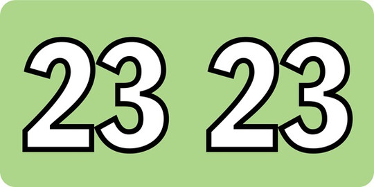 Tabbies ISDA 23 - ISDA COMPATIBLE YEARCODE LABEL SERIES, 3/4" YEARCODE LABEL '23', GREEN, 3/4"H x 1-1/2"W, 500/ROLL