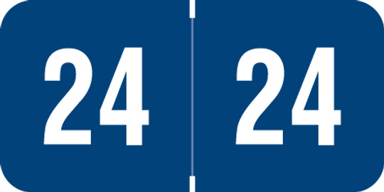 REYNOLDS 2024 BLUE Year Label 3/4"H X 1-1/2"W END TAB 500/ROLL