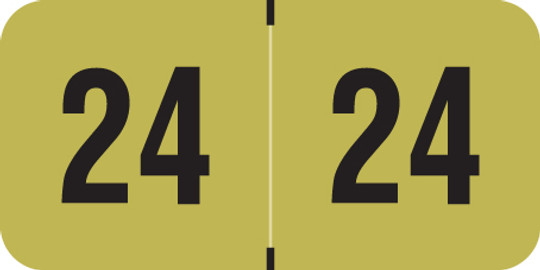 Smead Compatible 2024 Yearband Label - ETYJ Series -500/Roll - Gold/Black - 3/4" H X 1-1/2" W