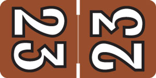 2023 Colwell Year Label - Color Brown - 1/2"H X 1"W - Used For Top Tab Filing - 250/Pack