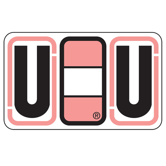 Jeter Series 7700 Labels - Letter  "U" - Pink -  24/SHEET - 240 Labels Total