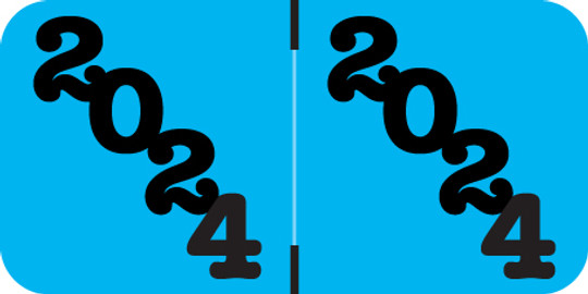 2024 POS Yearband Label - Light Blue - 3/4" H x 1-1/2" W - 500/Roll