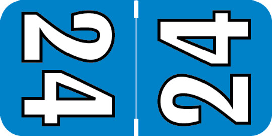 2024 Colwell Yearband Label for Top Tab Application - BLUE - 3/4" H x 1-1/2" W - 500/Roll