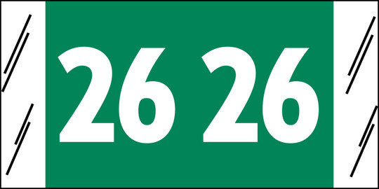 3/4" YR TAB '26' GREEN 1000/RL COLRTAB